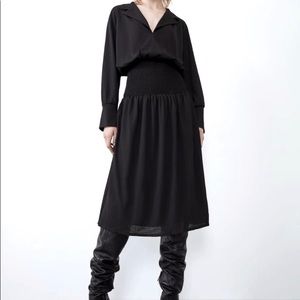 Black Zara relaxed fit midi dress